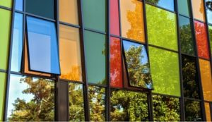 Decorative and colourful window film for designers and architects.